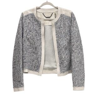 NWT Elie Tahari “Pearson” Tweed Leather Jacket | Size 8, light and breathable!